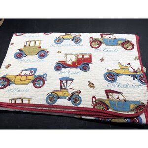 Vintage JC Penney Antique Car Automobile Comforter Quilt 62”x80” Fashion Manor